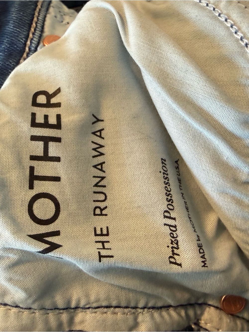 MOTHER Dark Blue High-Rise Wide Leg Jeans - Picture 9 of 10